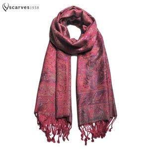Fuchsia Pashmina Hot Pink Scarf Fuchsia Shawl Wrap Fuchsia Scarf Bridesmaids Gift Hot Pink Wedding Shawl Bridesmaid Scarves1938 Woman scarf