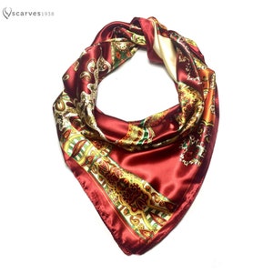 Artistic Satin scarf,square scarf,Wrap,silk,headscarf,accessories,silky scarves,Square bandana,satin scarf,foulard,neckerchief,Hair Wraps