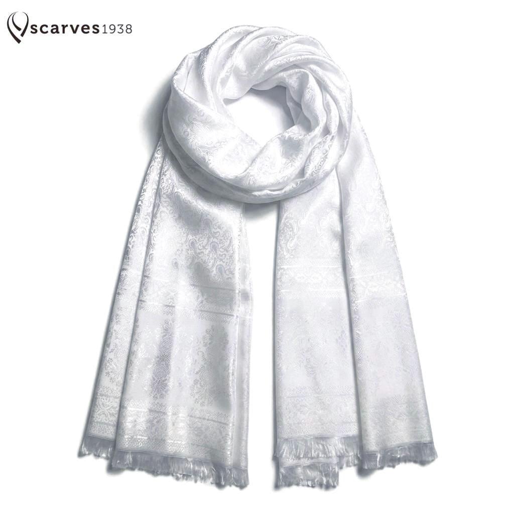 White Silk Scarf - Etsy