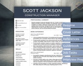 Construction Resume Template: Project Manager CV (Word & Pages)