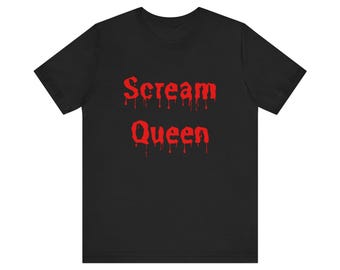 Scream Queen T-Shirt: Bloody Font Horror Graphic Tee
