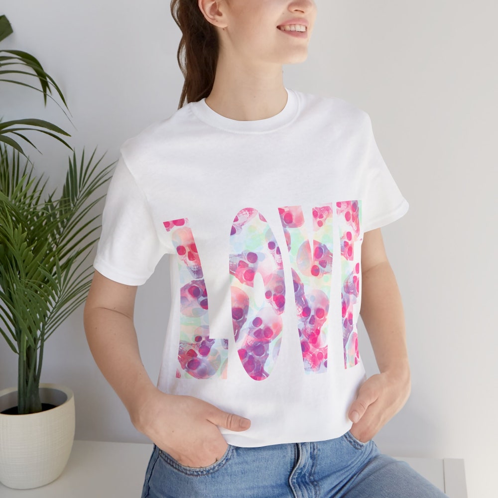 Scull Shirt Light | Love Shirt | Valentines Shirts | Halloween Shirt | Pink Shirt | Spooky Shirt Designed By Shirttrendz
