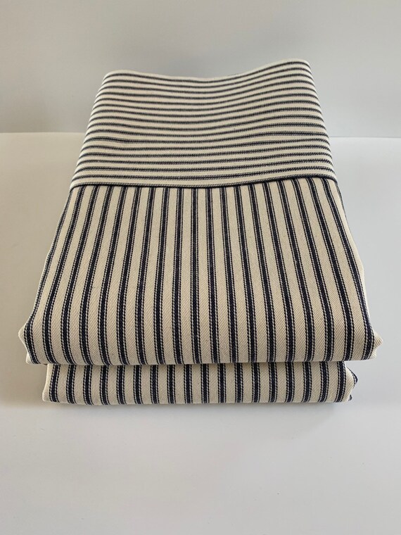 36 X 45 Classic Pair Lined Blue And White Stripe Etsy