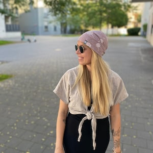 Summer beanie super light several colors cotton blend melange skin-friendly women pollutant-free leisure sports chemo handmade zdjęcie 1