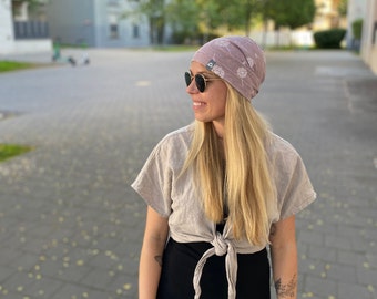 Summer beanie super light several colors cotton blend melange skin-friendly women pollutant-free leisure sports chemo handmade