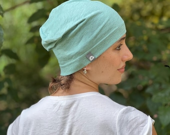 Summer beanie super light several colors cotton blend melange skin-friendly women pollutant-free leisure sports chemo handmade