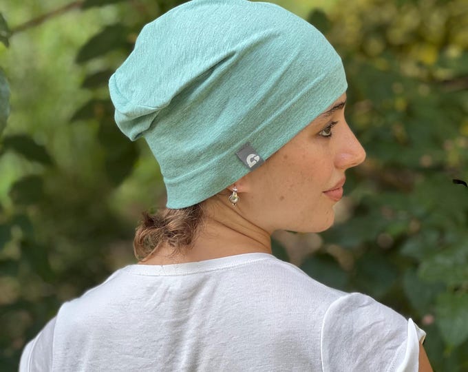 Summer beanie super light several colors cotton blend melange skin-friendly women pollutant-free leisure sports chemo handmade