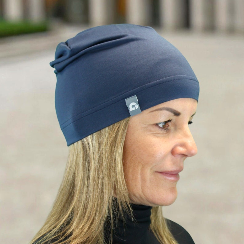 Summer beanie super light several colors cotton blend melange skin-friendly women pollutant-free leisure sports chemo handmade zdjęcie 1