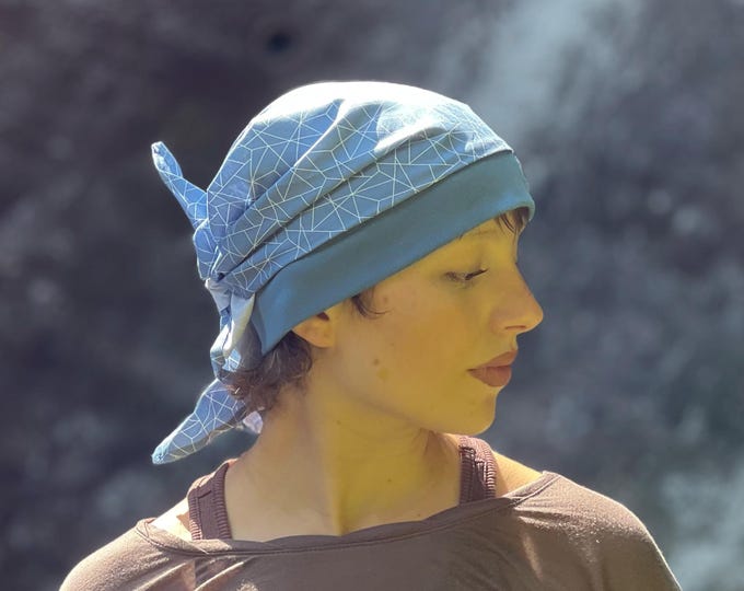 unisex summer headscarf hat women practical comfortable elastic turban after chemo and hair loss Handmade in Germany