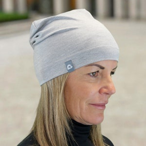 Summer beanie super light several colors cotton blend melange skin-friendly women pollutant-free leisure sports chemo handmade zdjęcie 2