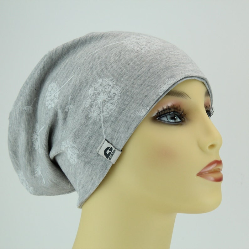 Reversible beanie women double-layered uni melange several colors cotton blend chemo hair replacement Ökotex pollutant-free handmade active zdjęcie 4