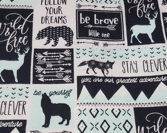 Baby Burp Cloth - Animals and Inspirational Sayings