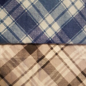 Baby Burp Cloth - Gray Plaid or Blue Plaid