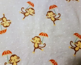 Baby Burp Cloth - Monkeys with Umbrellas