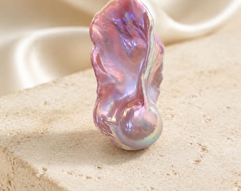 Perla barroca cola de pez colorida para la fabricación de joyas, perla de agua dulce única en su tipo