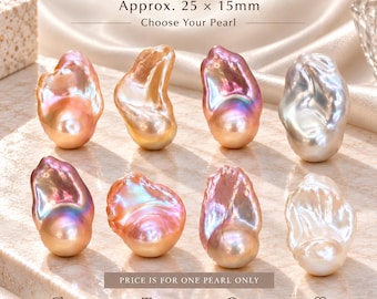 Gran perla barroca natural de agua dulce, 25 x 15 mm, elige la tuya (perla suelta).