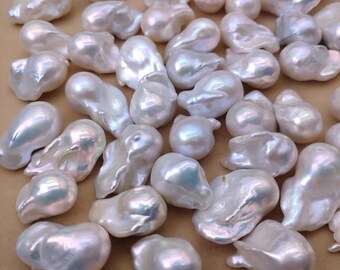 Perlas barrocas de agua dulce con forma de cola de pez: cuentas sueltas naturales irregulares para joyería DIY (15–18 mm)