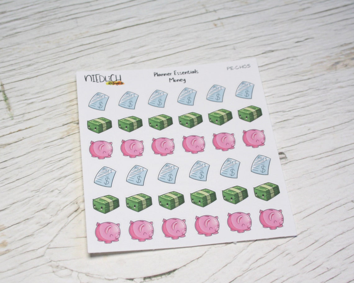 Small Kawaii Money Sticker Sheets Bills Money Bank Notes | Etsy