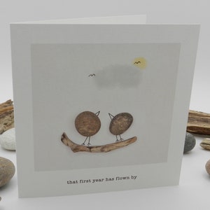 Tarjeta del primer aniversario / primer aniversario de bodas, primer aniversario: ese primer año ha pasado volando