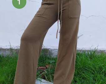 Organic cotton, hemp - Large Numbers - Wide leg pants, low waist pants, women fleece pants, urban / nomad / boho / yoga