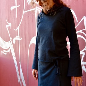 Bio Baumwolle - Hanf, Dr. Zivago, Stehkragen Pullover, Frauen Fleece, Frauen Pullover, Boho / Nomaden