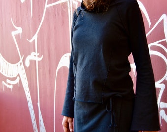 Organic cotton - hemp, Dr. Zivago, high neck sweater, women fleece, women sweater, boho / nomadic