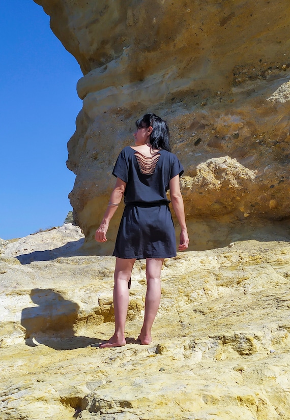 Organic Cotton Hemp, Organic Dress, Mini Dress, Summer Dress, Black Mini Dress, Nomadic Dress, Boho, Jersey Dress - Etsy Israel Organic Cotton Hemp, Organic Dress, Mini Dress, Summer Dress, Black Mini Dress, Nomadic Dress, Boho, Jersey Dress - Etsy Israel