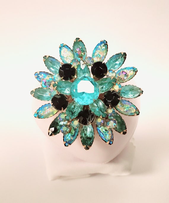 Vintage Elsa Schiaparelli Rhinestone Flower Brooch