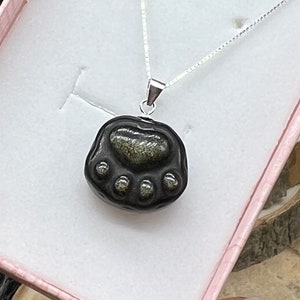 Bellissima collana con zampa di ossidiana dorata in argento 925 gioielli con zampa di pietre preziose di cristallo collana in argento con ciondolo zampa di ossidiana dorata gioielli in cristallo immagine 9