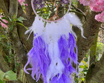 Hermoso atrapasueños de amatista "Árbol de la vida" - atrapasueños de amatista de cristal - árbol de la vida