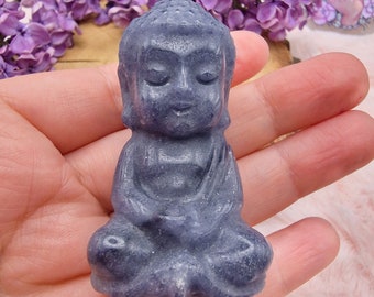 Buddha blauer Aventurin Statue Edelstein Kristall Figur - blue aventurine buddha crystal carving