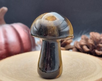 Wunderschöner Tigerauge Pilz Kristallpilz - tiger eye crystal mushroom carving