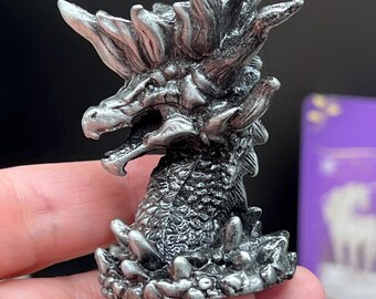 Fantastic dragon sphere holder crystal ball stand silver black - dragon sphere stand holder crystal ball fantasy