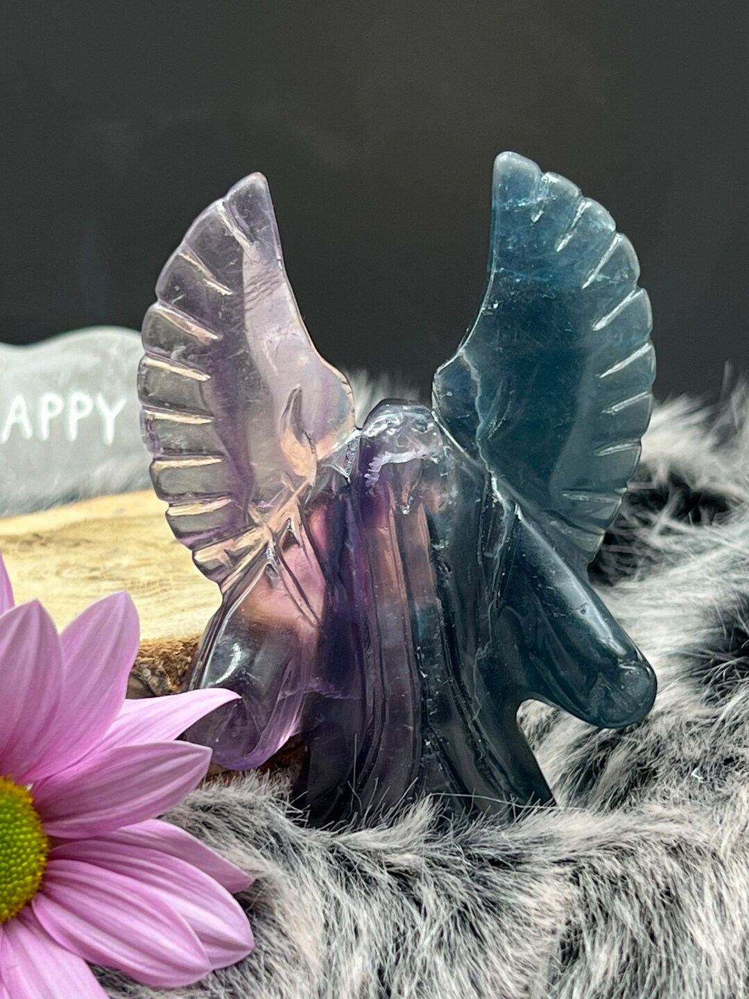 Unique Angel Demon Figurine Fluorite Crystal Gemstone - Daemon - Angel ...