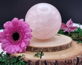 Dreamlike rose quartz 557g ball crystal ball heartstone love crystal - XL rose quartz crystal sphere