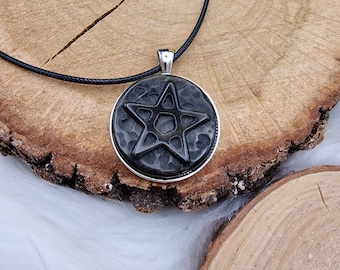 Hübsche Pentagramm Amulett Anhänger Goldobsidian Kette - gold sheen obsidian pentagram amulet pendant necklace