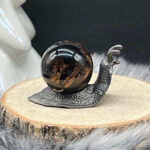 Sweet crystal ball holder “snail” - ball stand - crystal sphere stand snail - matt