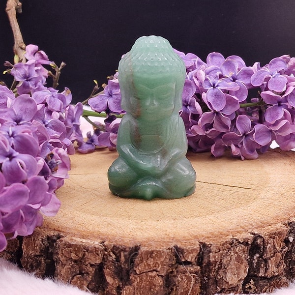 Buddha grüner Aventurin Statue Edelstein Kristall Figur - green aventurine buddha crystal carving