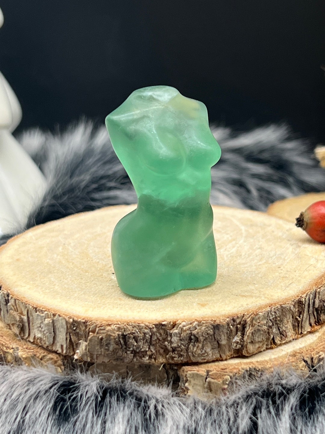Beautiful Crystal Woman Torso Figure Sculpture Green Etsy
