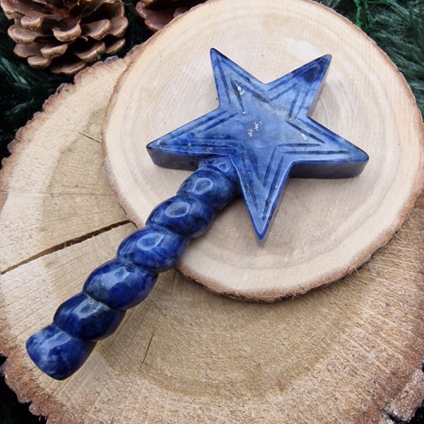 Entzückender blauer Sodalith Stern Kristall Zauberstab - blue sodalite fairy star wand