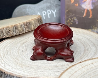Beautiful sphere holder crystal ball stand for spheres up to 5 cm - wooden look - sphere stand holder