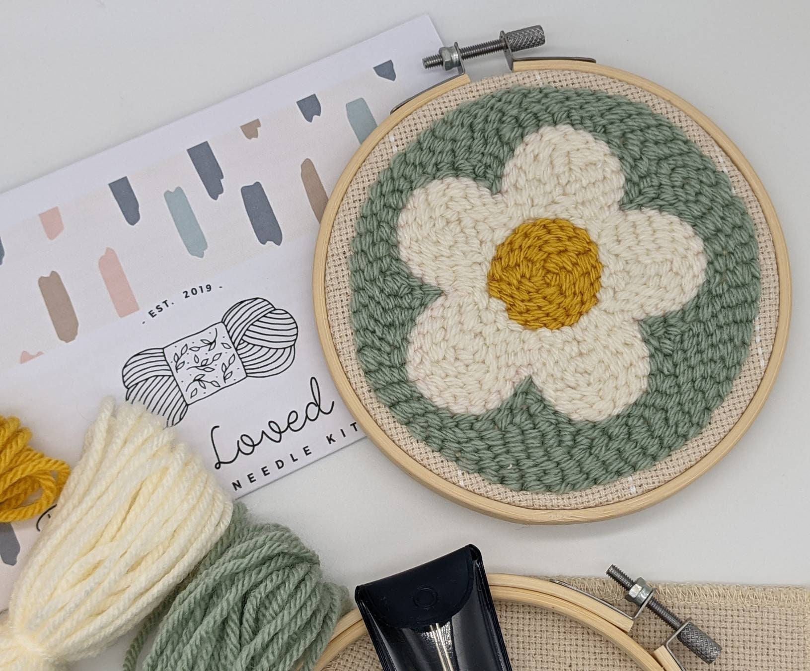 Start to punch needle kit. Beginner punch needle mini kit. Etsy