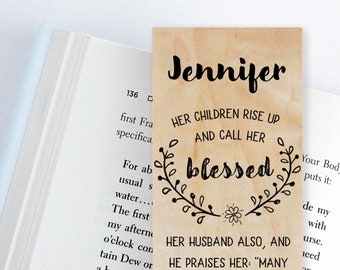 Proverbs 31 Print / Christian Mom Gift / Personalized Gift for Mom / Wood Bookmark / Best Gift Ideas For / Anniversary Gift / Unique Gift