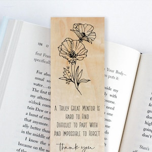 Mentor Gifts for Women / Wood Bookmark / Christmas Gift Ideas / Appreciation Gifts / Thank You Gift for Mentor / Bookworm /Personalized Gift image 5