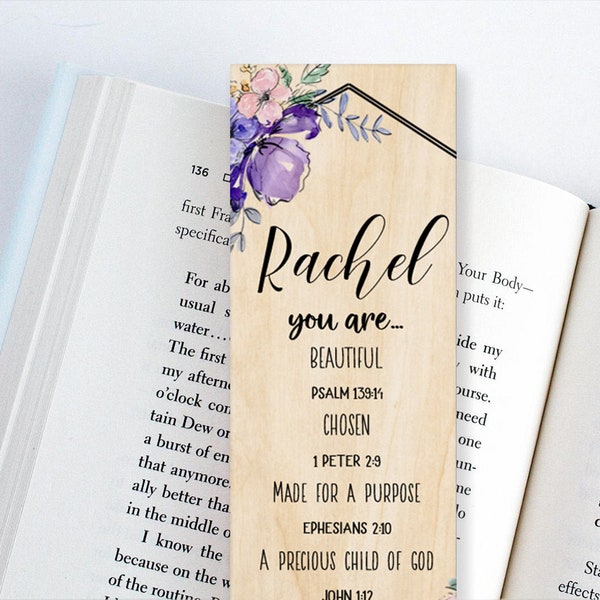 Personalized Christian Gifts for Women /Wood Bookmark /  Unique Gifts for Women / Personalized Christian Gifts / Bible Verse / Print / Art