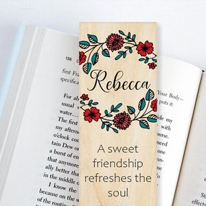 Regalo único de marcapáginas de madera para mejores amigos, regalo de tarjeta de cumpleaños personalizado de larga distancia para bestie que es sentimental y dulce, pequeño afecto simbólico
