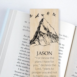 Jeremiah 29:11 Wood Bookmark Christian Gifts for friend Unique Gift Ideas for men Christian Graduation Gift Nephew Son Dad Bible Study Group