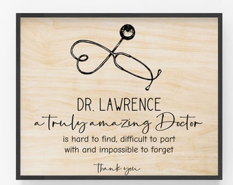 Thank You Gift for Doctor / Custom Wood Art / Personalized / Medical Doctor / art gift for doctor / Custom / Men / Family doctor / Unique /