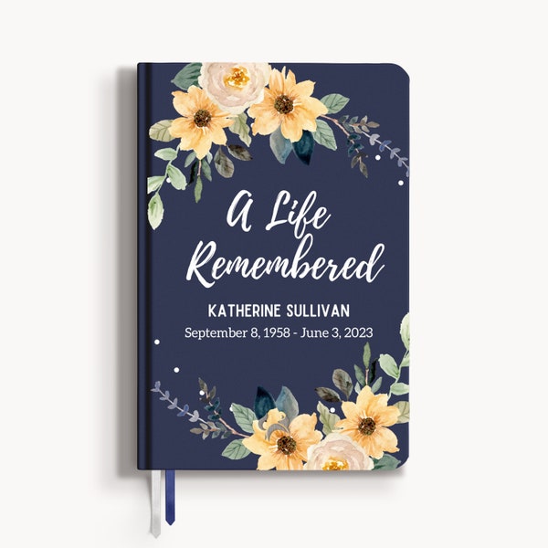 Personalized Celebration of Life Notebook for Funerals Guest Book Custom Memory Journal for Celebration of Life Gifts Female Women Unique