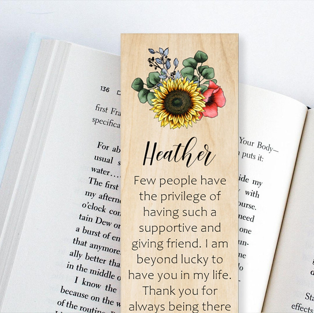Personalized Best Friend Gift Wood Bookmark Thank You Gift for Friend ...